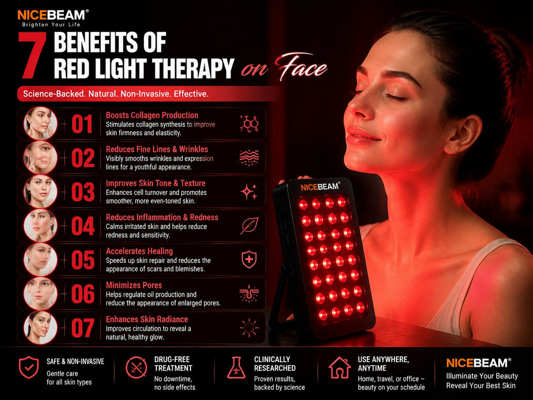 7 Benefits of red light therapy on face