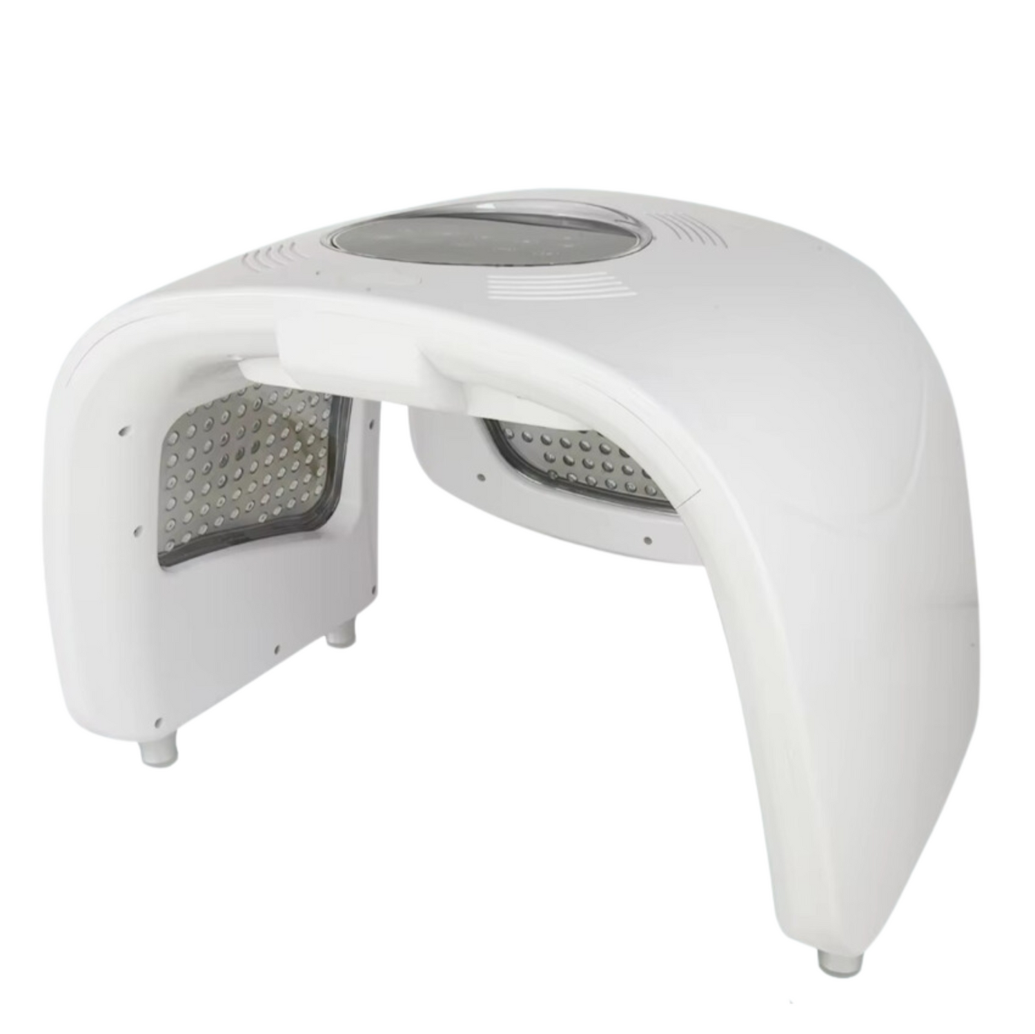 Close-up interior view of the LED hair mask with nano mist technology, featuring advanced LED lights for effective skin and hair care.