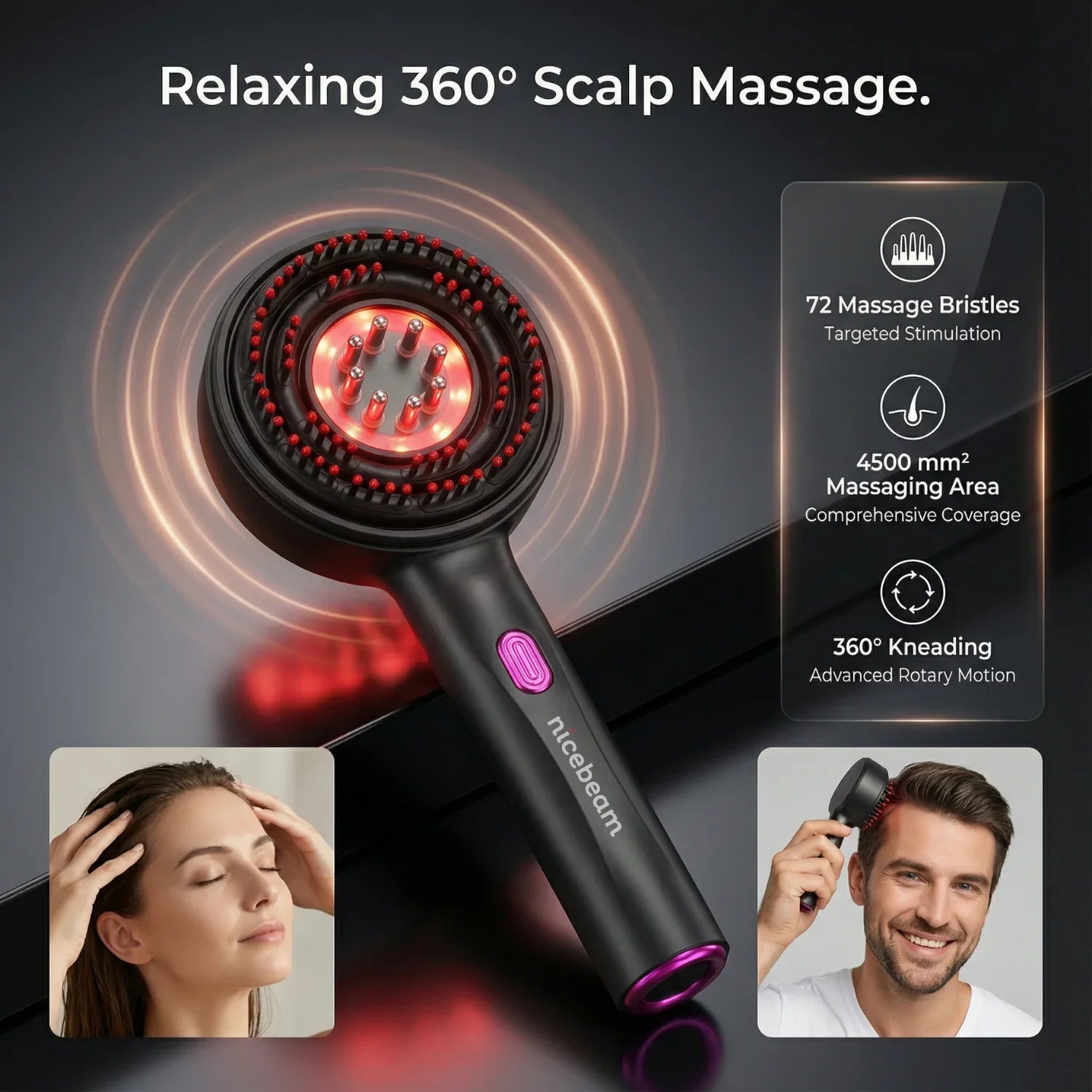 Nicebeam 3-in-1 Red Light Scalp Massager for Hair Growth & Health Nicebeam 3-in-1 Red Light Scalp Massager for Hair Growth & Health