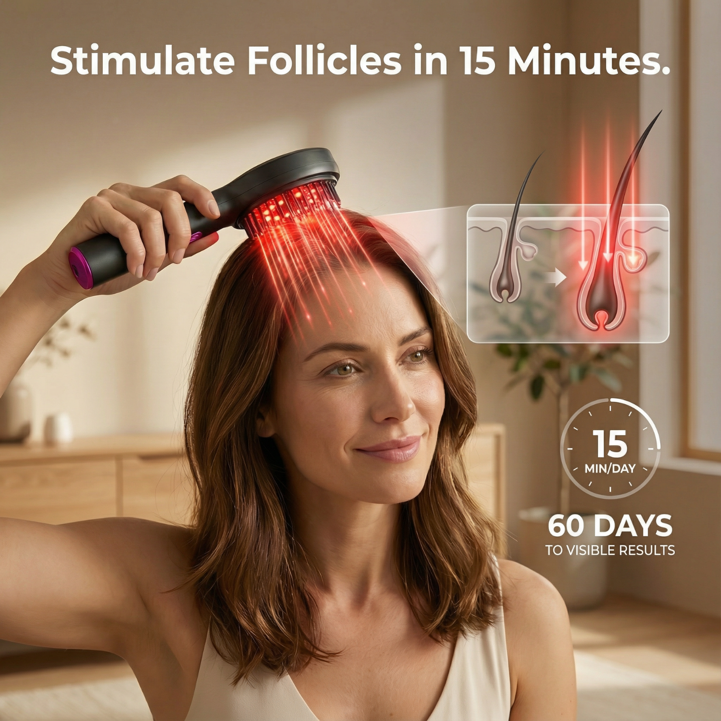 Nicebeam 3-in-1 Scalp Massager with Red Light Therapy for Hair Growth & Scalp Health