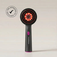 Red light therapy scalp massager hair brush with glowing LEDs, FDA and CE certified