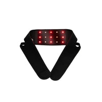 Close-up of a therapy strap with illuminated red light LEDs for wellness treatment