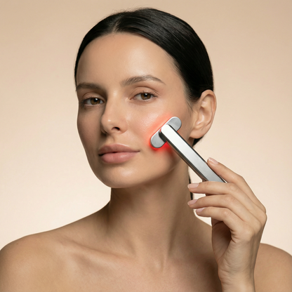 Nicebeam 4-in-1 Red Light Therapy Skincare Wand - Silver