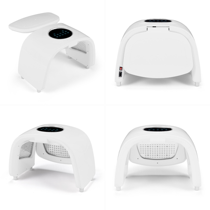 White electronic device with a black circular component on a white background