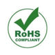 RoHS Compliant logo representing that the product adheres to the Restriction of Hazardous Substances directive, ensuring it is environmentally safe and free from harmful materials.